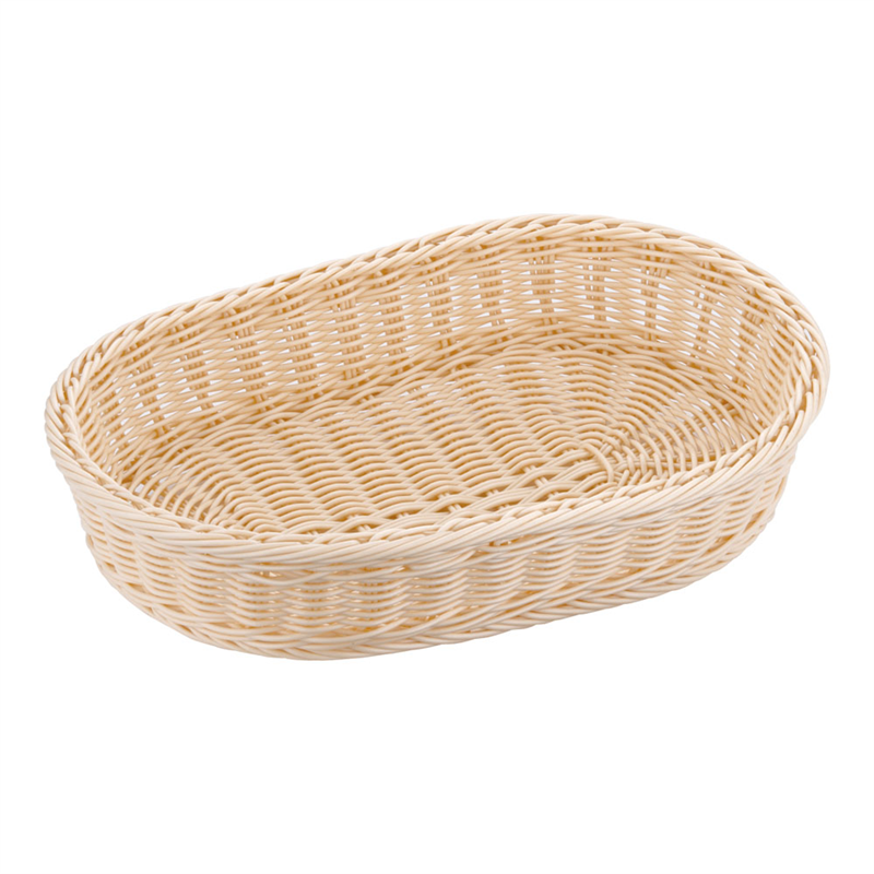 樹脂バスケット　小判　91-007A 40cm　白 1個（ご注文単位1個）【直送品】