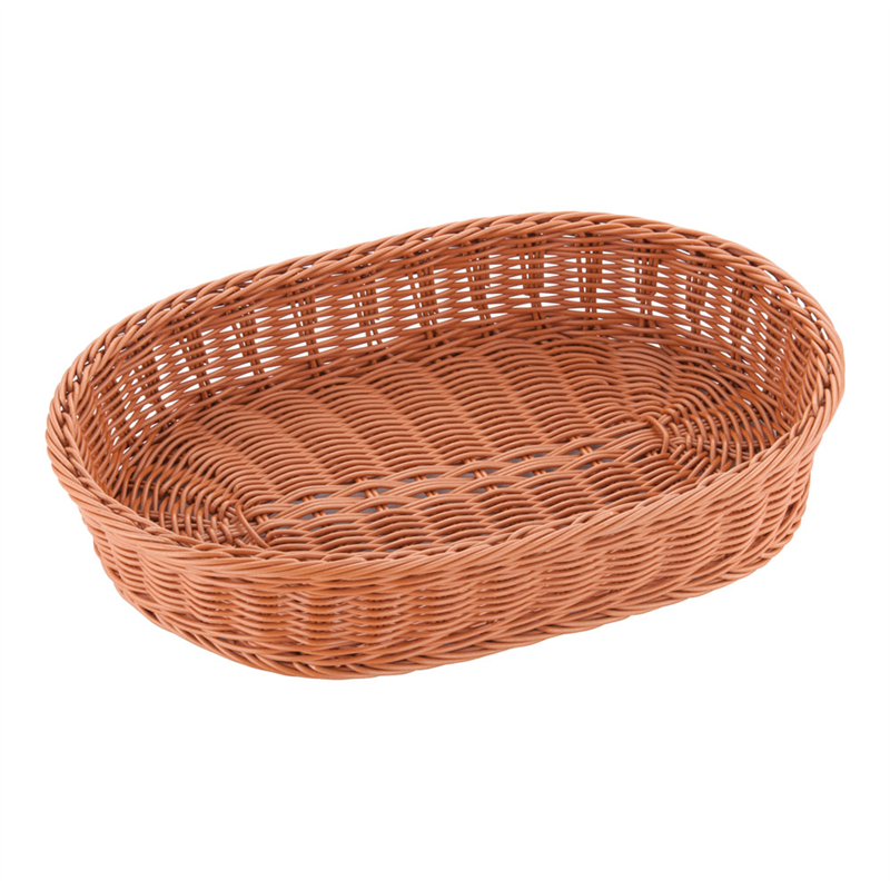 樹脂バスケット　小判　91-007B 40cm　茶 1個（ご注文単位1個）【直送品】