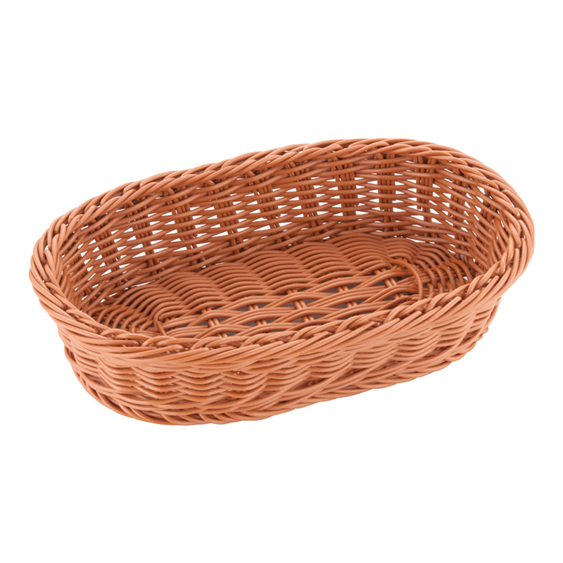 樹脂バスケット　小判　91-008B 30cm　茶 1個（ご注文単位1個）【直送品】