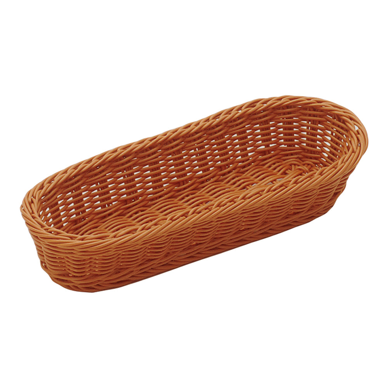 樹脂バスケット　小判　91-002B 27cm　茶 1個（ご注文単位1個）【直送品】