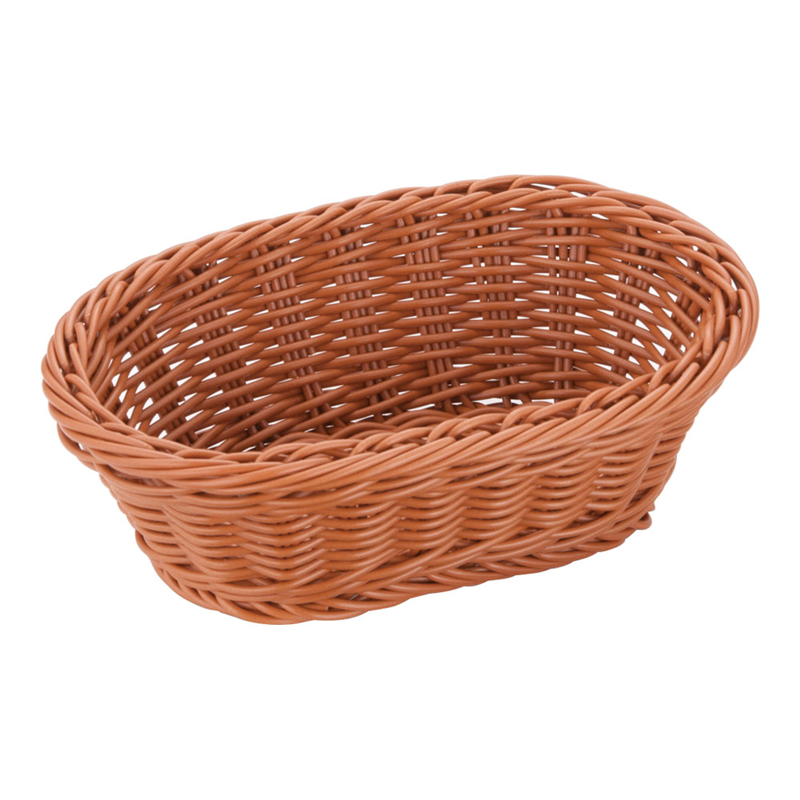 樹脂バスケット　小判　91-009B 24cm　茶 1個（ご注文単位1個）【直送品】