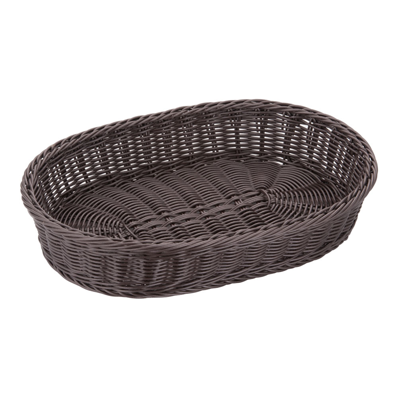 樹脂バスケット　小判　91-007C 40cm　こげ茶 1個（ご注文単位1個）【直送品】