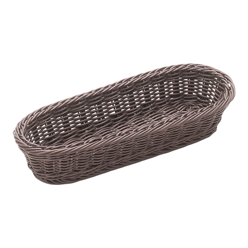 樹脂バスケット　小判　91-002C 27cm　こげ茶 1個（ご注文単位1個）【直送品】