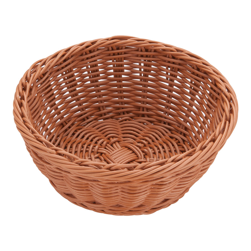 樹脂バスケット　丸型　茶 91-080B 1個（ご注文単位1個）【直送品】