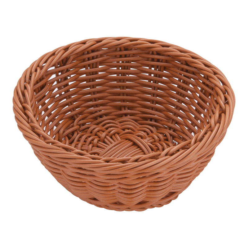 樹脂バスケット　丸型　茶 91-079B 1個（ご注文単位1個）【直送品】