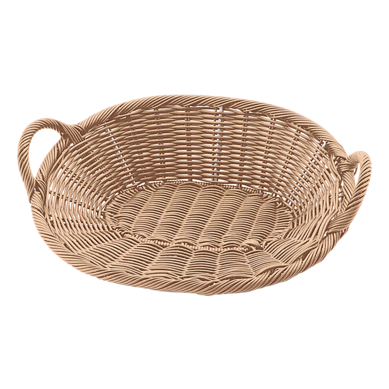 PP　小判型ベーカリーバスケット　手付 アイボリー　HB-001-IV 1袋（ご注文単位1袋）【直送品】