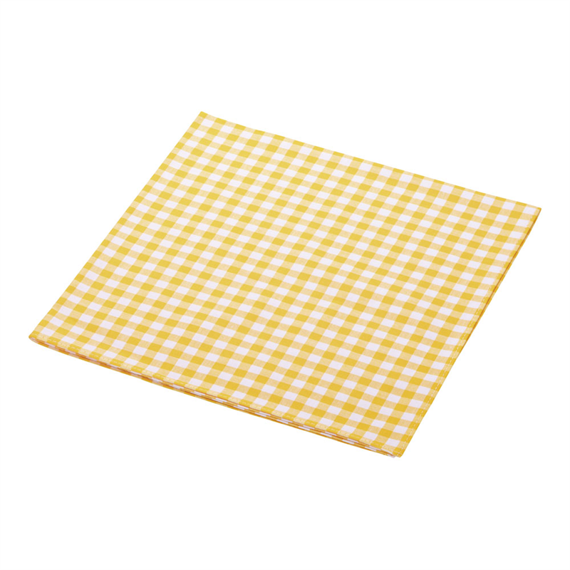 ギンガムナフキン　№52200 イエロー 1袋（ご注文単位1袋）【直送品】