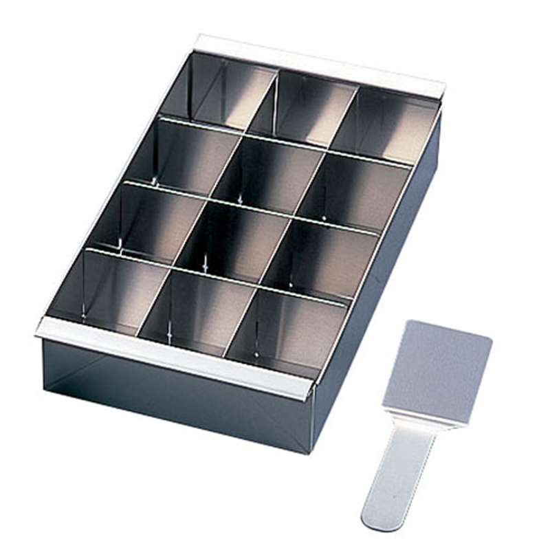 18-8デザート寒天流し 〈12ヶ取・ヘラ付〉 1箱（ご注文単位1箱）【直送品】