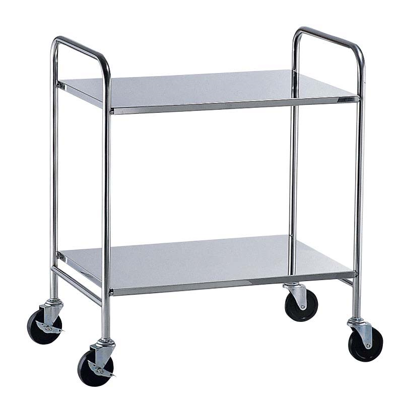 TKG18-8衛生フラットワゴン　2段 ゴム車 1箱（ご注文単位1箱）【直送品】