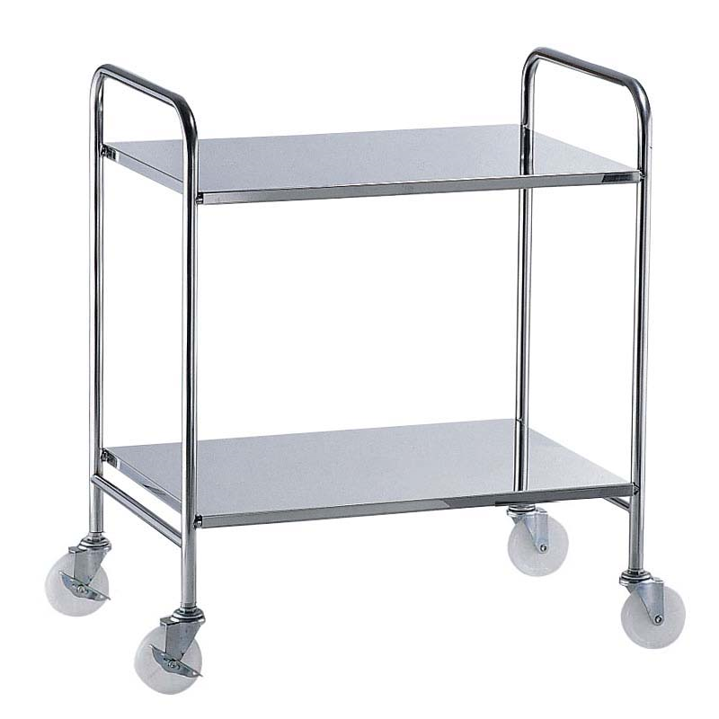 TKG18-8衛生フラットワゴン　2段 ナイロン車 1箱（ご注文単位1箱）【直送品】