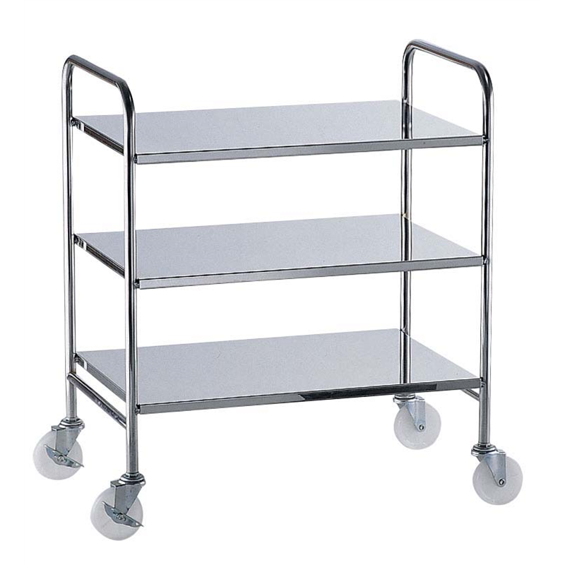 TKG18-8衛生フラットワゴン　3段 ナイロン車 1箱（ご注文単位1箱）【直送品】