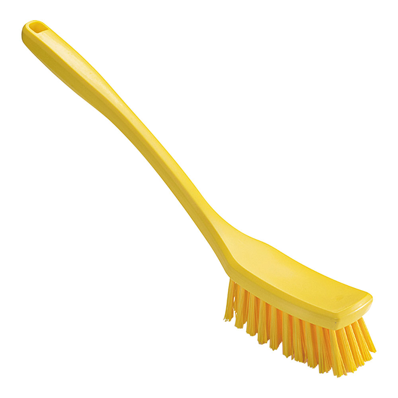 脱毛防止 ロングハンドル マルチブラシ ハード1263305 イエロー 1袋(ご注文単位1袋)【直送品】