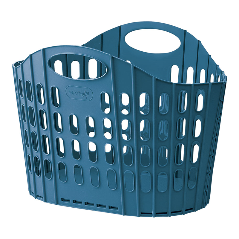 折りたためるランドリーバスケット ブルー　120329 1箱（ご注文単位1箱）【直送品】