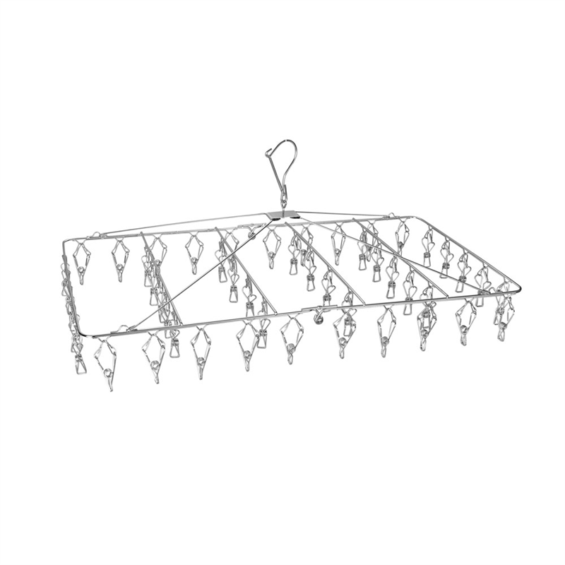 折りたたみ ステンレスピンチハンガー角型 48ピンチ 1個(ご注文単位1個)【直送品】