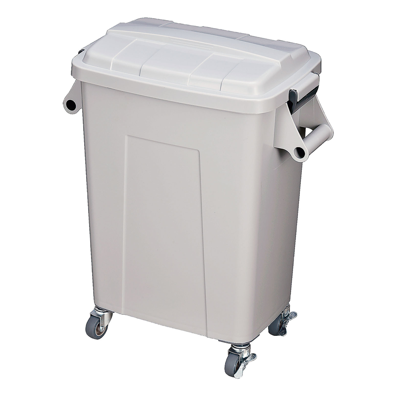 トンボ　厨房ペール（キャスター付） 45型　グレー 1個（ご注文単位1個）【直送品】