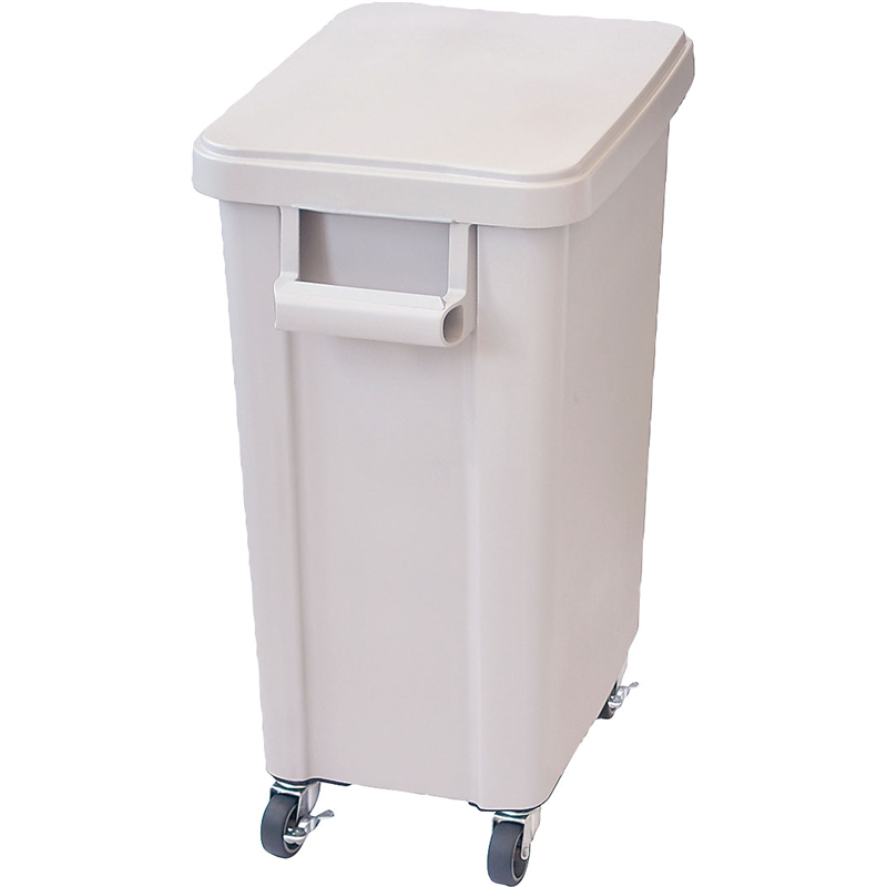 リス　厨房用キャスターペール（排水栓付） 45型　グレー（蓋付） 1個（ご注文単位1個）【直送品】