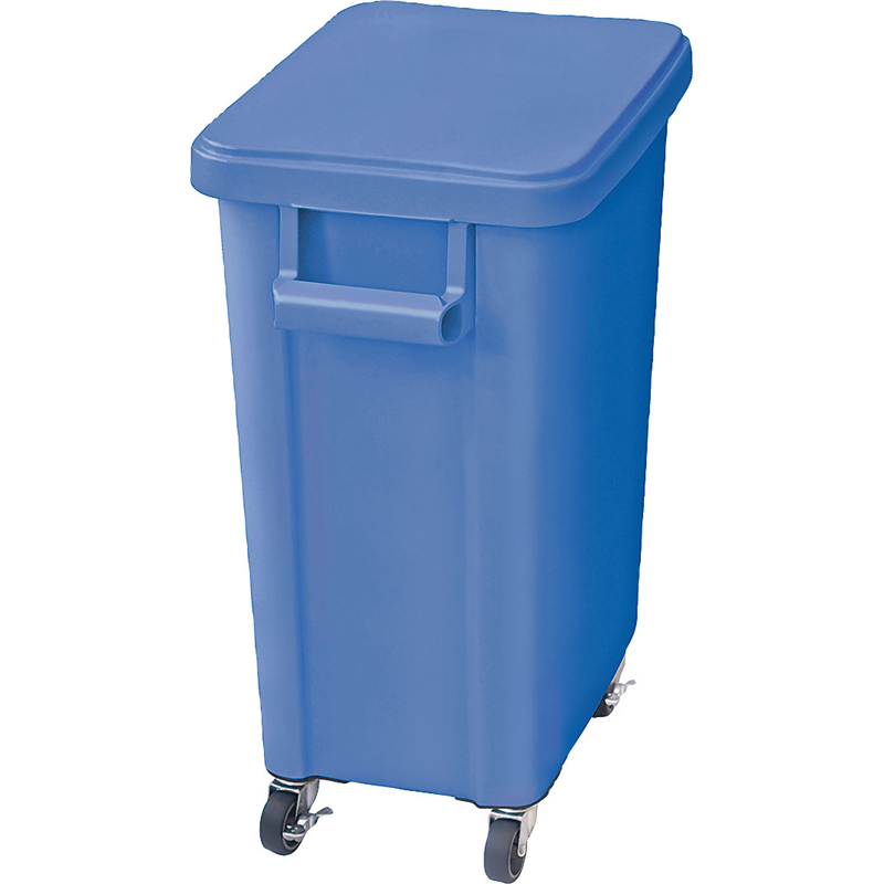 リス　厨房用キャスターペール（排水栓付） 45型　ブルー（蓋付） 1個（ご注文単位1個）【直送品】