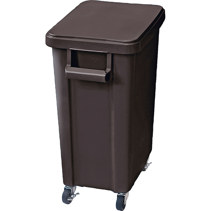 リス　厨房用キャスターペール（排水栓付） 45型　ダークグレー（蓋付） 1個（ご注文単位1個）【直送品】