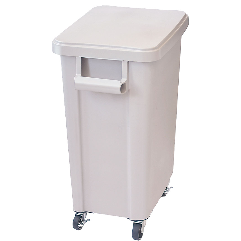 リス　厨房用キャスターペール（排水栓付） 70型　グレー（蓋付） 1個（ご注文単位1個）【直送品】