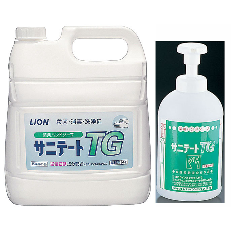 ライオン薬用ハンドソープ　サニテートTG 4L　700ml泡ポンプ付 1個（ご注文単位1個）【直送品】