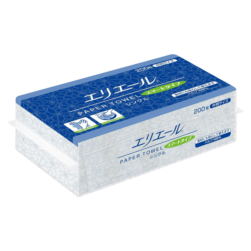 エリエール　ペーパータオルスマートタイプ シングル中判サイズ　ケース単位 1箱（ご注文単位1箱）【直送品】
