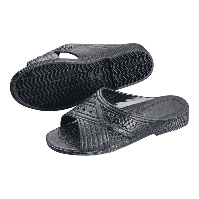 紳士シャワーサンダル 前あき L ブラック 1個(ご注文単位1個)【直送品】