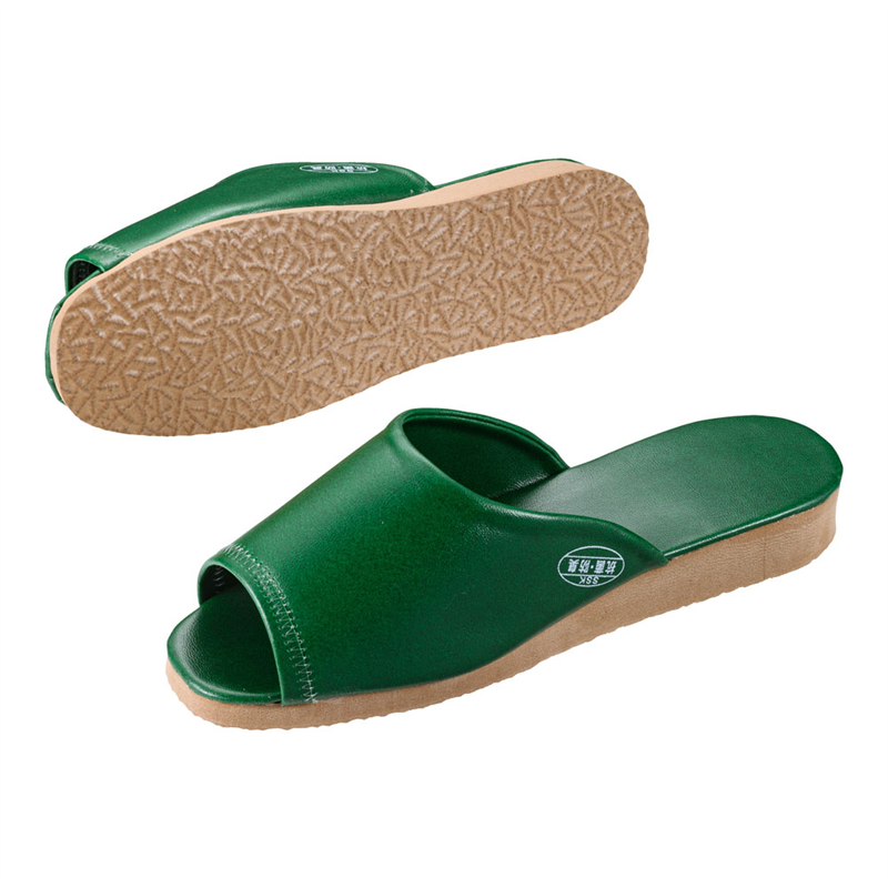 抗菌前あきDXスリッパSSK-5243 L グリーン 1個(ご注文単位1個)【直送品】