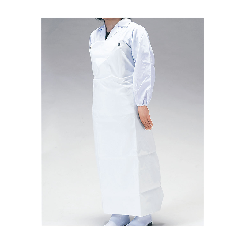 ワンタッチ胸付前掛　W-100 白 1袋（ご注文単位1袋）【直送品】