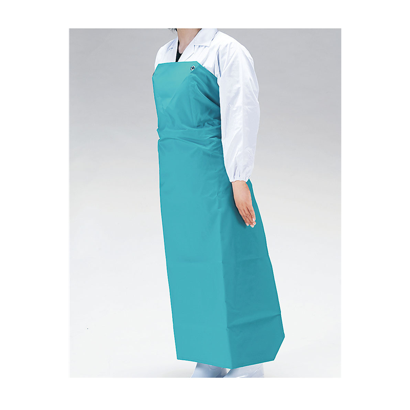 ワンタッチ胸付前掛　W-100 グリーン 1袋（ご注文単位1袋）【直送品】