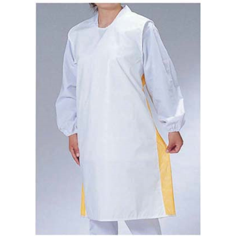 センシア　エプロン　袖無後メッシュタイプ E1100-3　イエロー 1袋（ご注文単位1袋）【直送品】