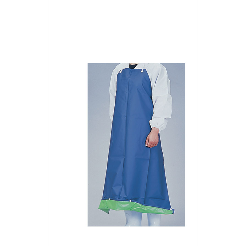 機能性エプロン　ガードロン　塩ビ抗菌 ひもM　ネイビー／グリーン 1袋（ご注文単位1袋）【直送品】