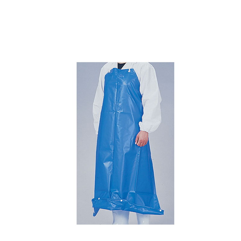 機能性エプロン　ガードロン　塩ビ抗菌 ひもL　ブルー 1袋（ご注文単位1袋）【直送品】