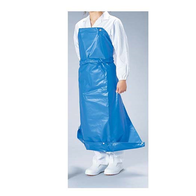 機能性エプロン ガードロン 塩ビ抗菌 フィットL ブルー 1袋(ご注文単位1袋)【直送品】