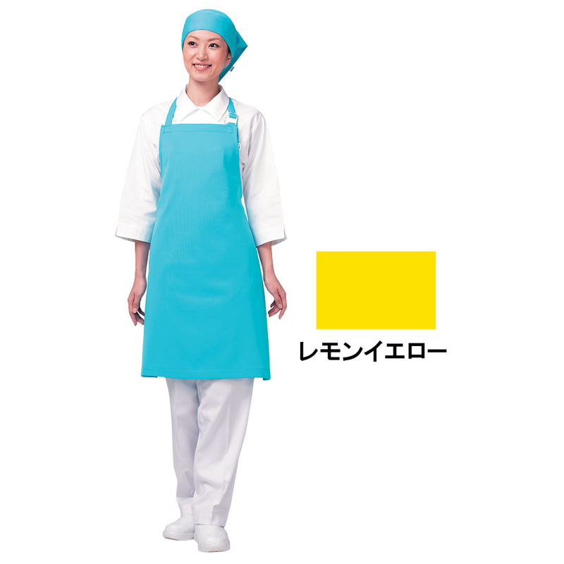 アイメッシュエプロン　首掛けタイプ E5200　33レモンイエロー 1袋（ご注文単位1袋）【直送品】