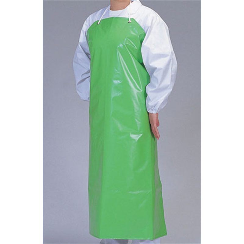 デリカウレタン胸付前掛 グリーン L 1袋(ご注文単位1袋)【直送品】