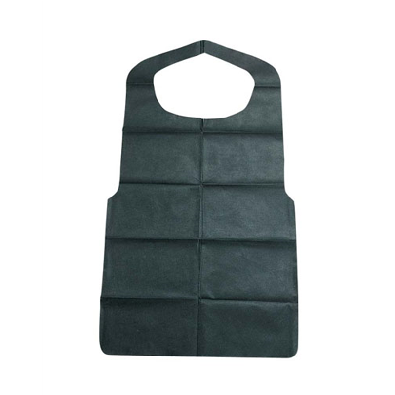 使い捨てクリーンエプロン（50枚入） 黒　八ッ折 1袋（ご注文単位1袋）【直送品】