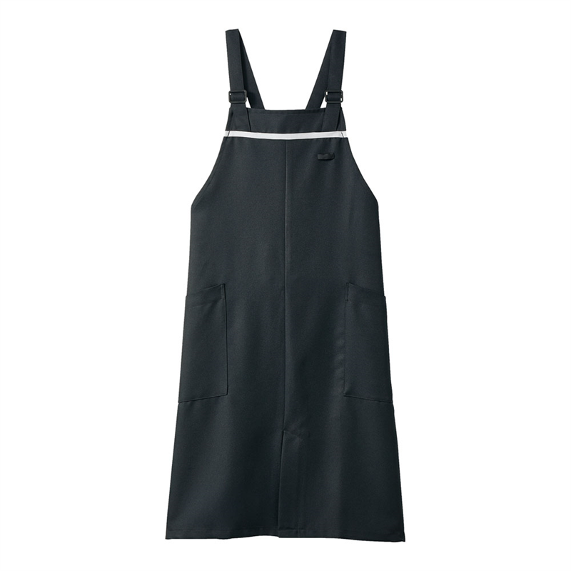 エプロン 男女兼用 5-880 ブラック/グレー 1袋(ご注文単位1袋)【直送品】