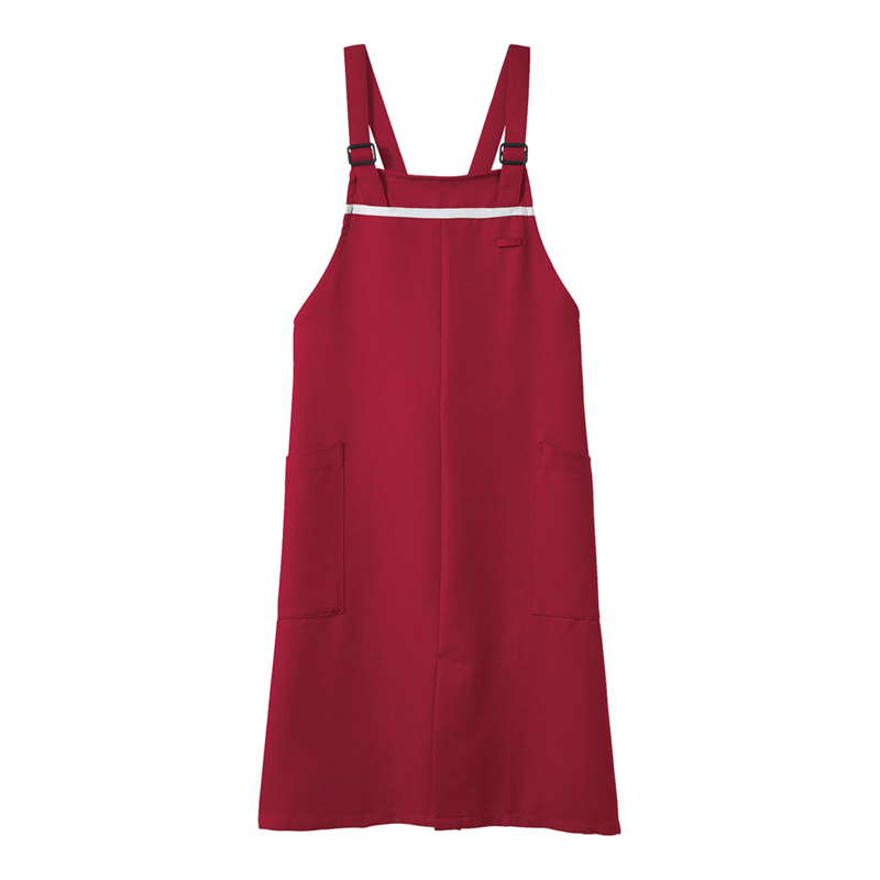 エプロン 男女兼用 5-888 ワイン/グレー 1袋(ご注文単位1袋)【直送品】