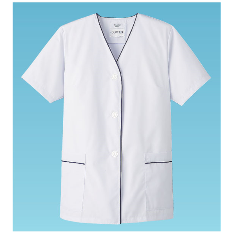 白衣・半袖 FA-382 (ホワイト) 3L 1袋(ご注文単位1袋)【直送品】