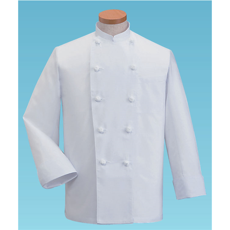 サマーコックコート・長袖KD-418 LL　（ホワイト） 1袋（ご注文単位1袋）【直送品】