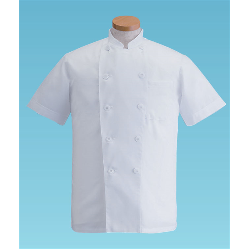 サマーコックコート・半袖KD-462 LL　（ホワイト） 1袋（ご注文単位1袋）【直送品】