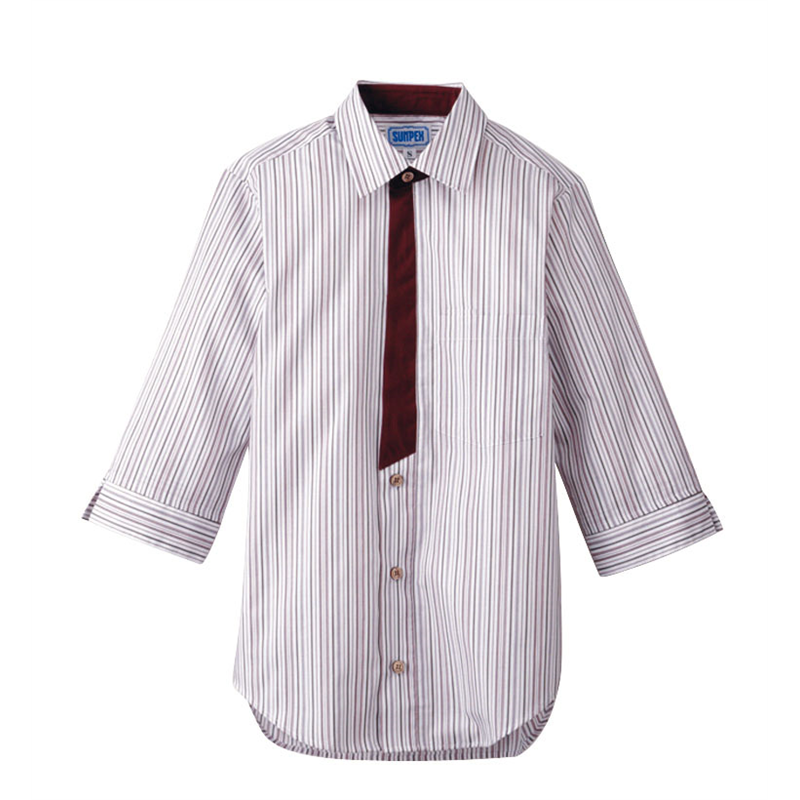 男女兼用七分袖シャツ　4L BT-3121　エンジ 1袋（ご注文単位1袋）【直送品】