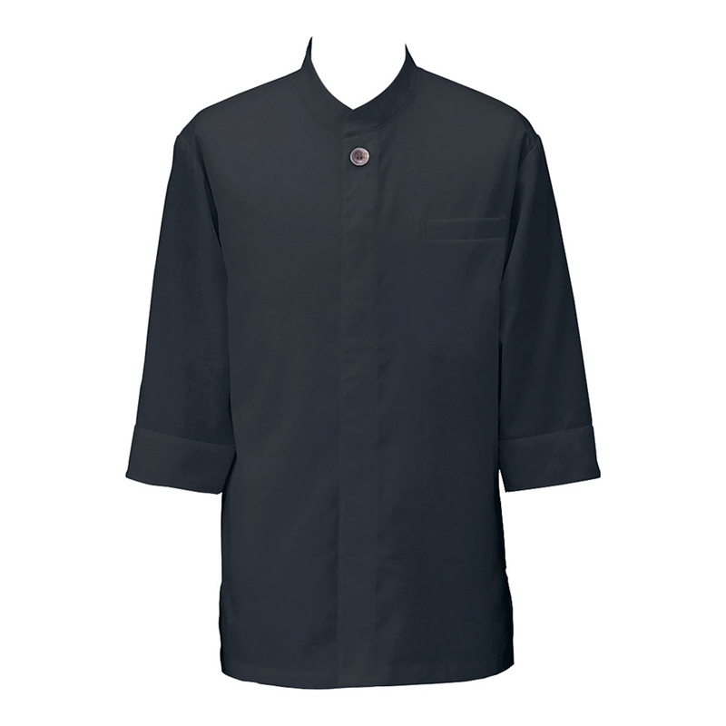 アゼック和風コートシャツシングル SLB910-4ブラック　3L 1袋（ご注文単位1袋）【直送品】