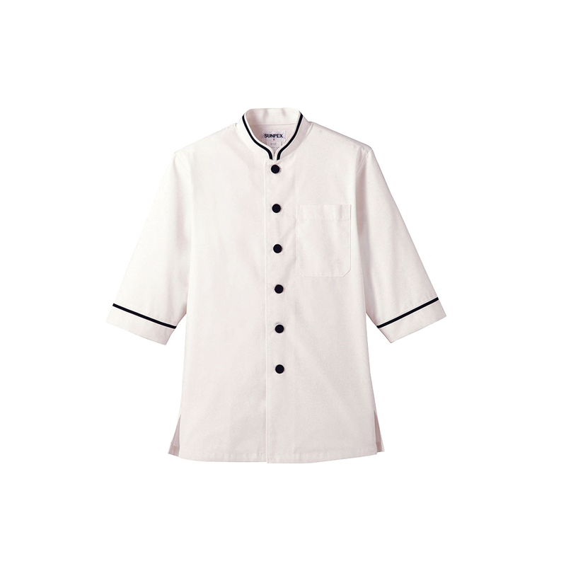 ショップコート D-1127 オフホワイト×ブラック LL 1袋(ご注文単位1袋)【直送品】