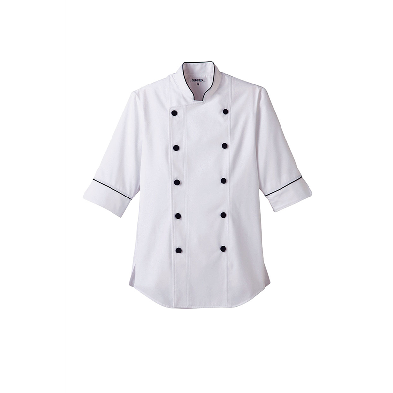 ショップコート　ET-1140 ホワイト×ブラック　3L 1袋（ご注文単位1袋）【直送品】