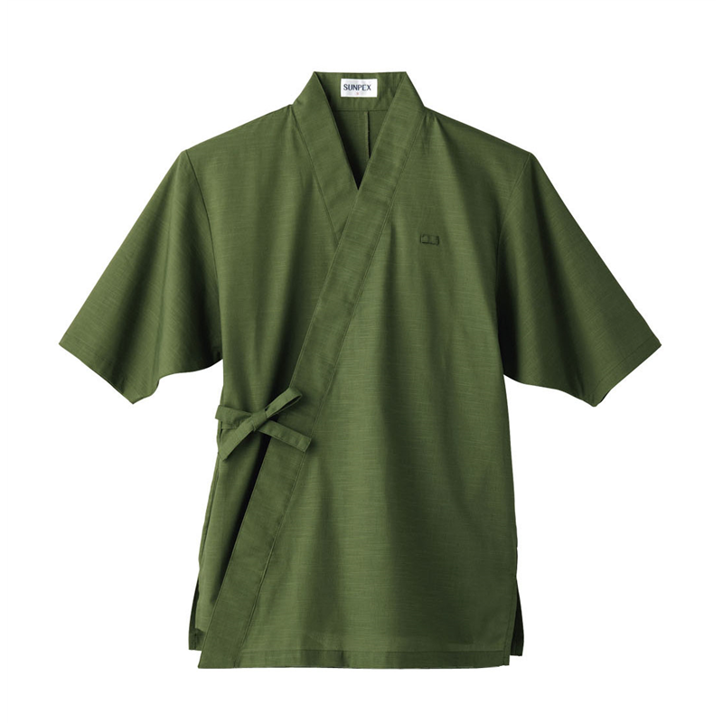 男女兼用　作務衣　H-2093 S　（グリーン） 1袋（ご注文単位1袋）【直送品】