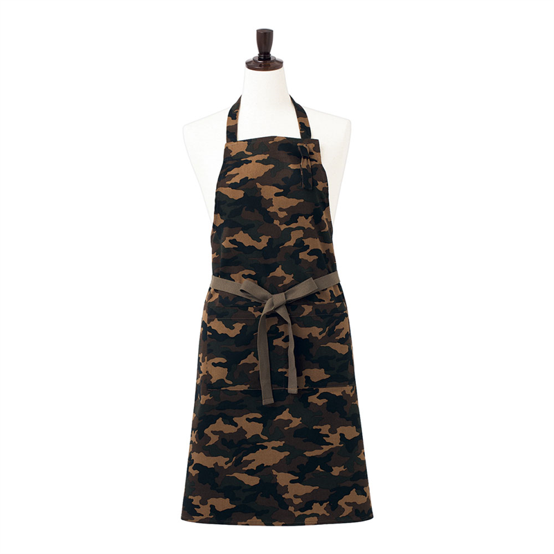 胸当てエプロン　カモフラ　茶 KMA-2705-1 1袋（ご注文単位1袋）【直送品】