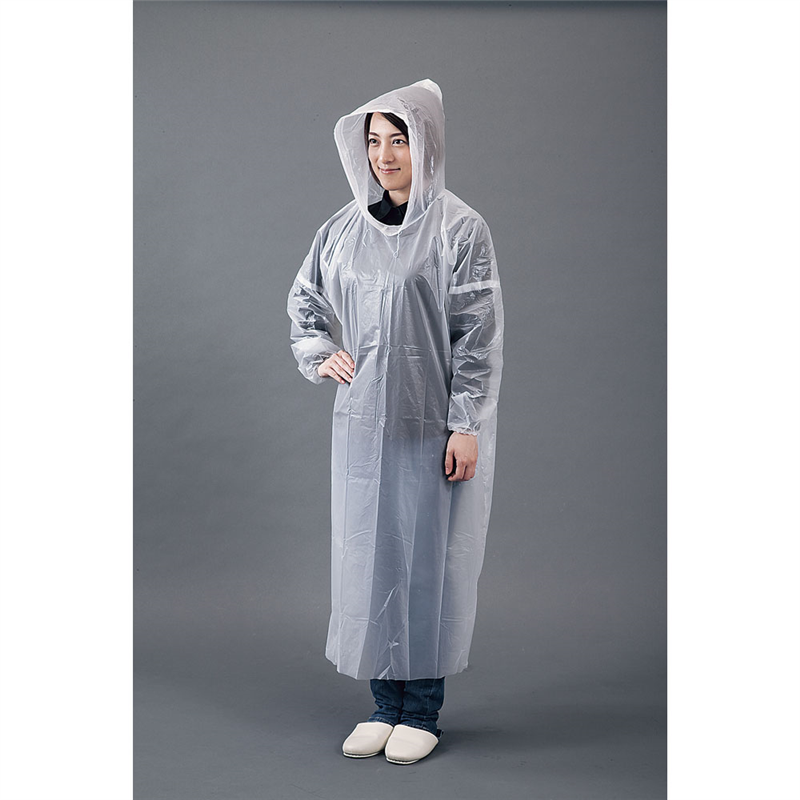 PE レインコート 乳白(5枚入) 1袋(ご注文単位1袋)【直送品】