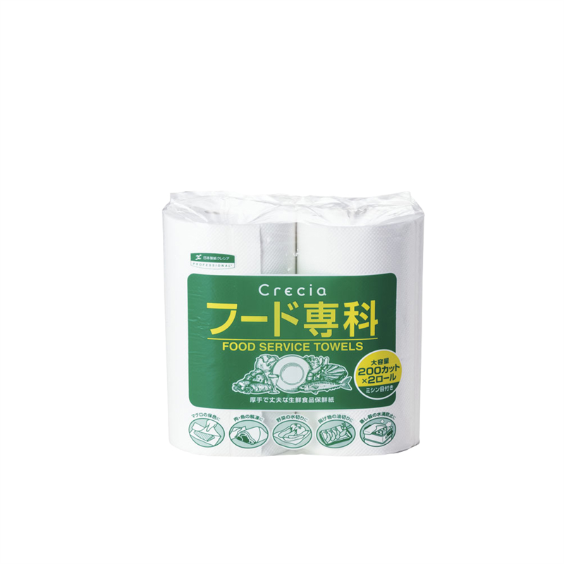 クレシア　フード専科（生鮮食品保存紙） 2R　200カット24ロール入 1箱（ご注文単位1箱）【直送品】