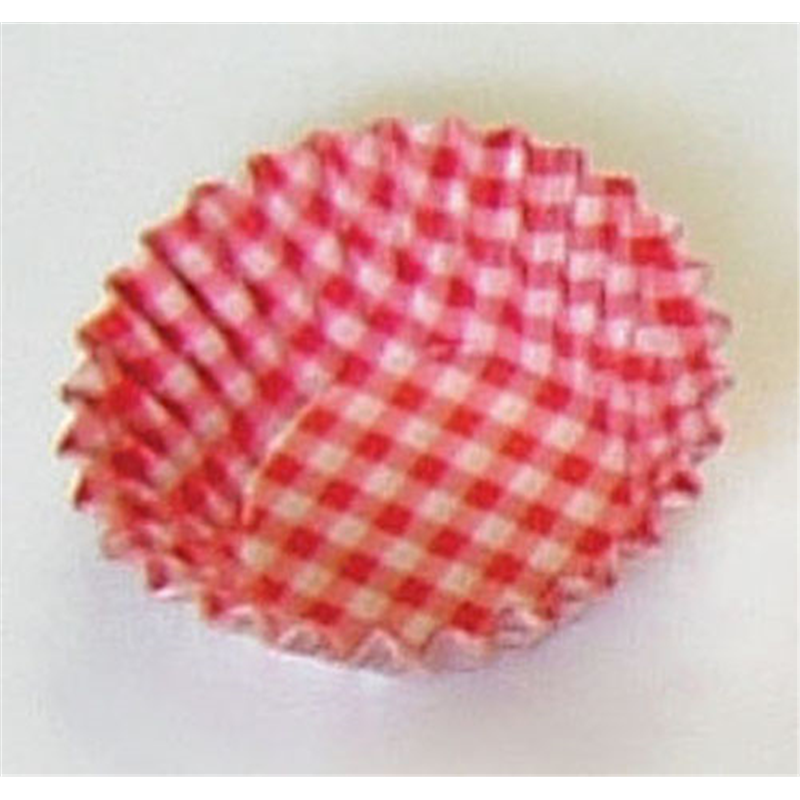 オーブンケース　チェック柄（250枚入） 8号深口　赤 1袋（ご注文単位1袋）【直送品】